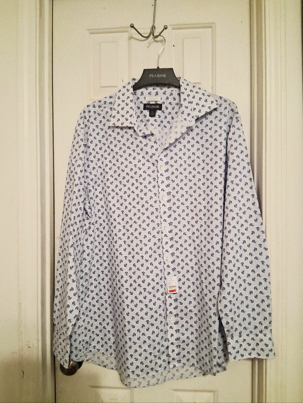 Jos.A.Bank Men's  Button-Up Shirt with Blue Print
